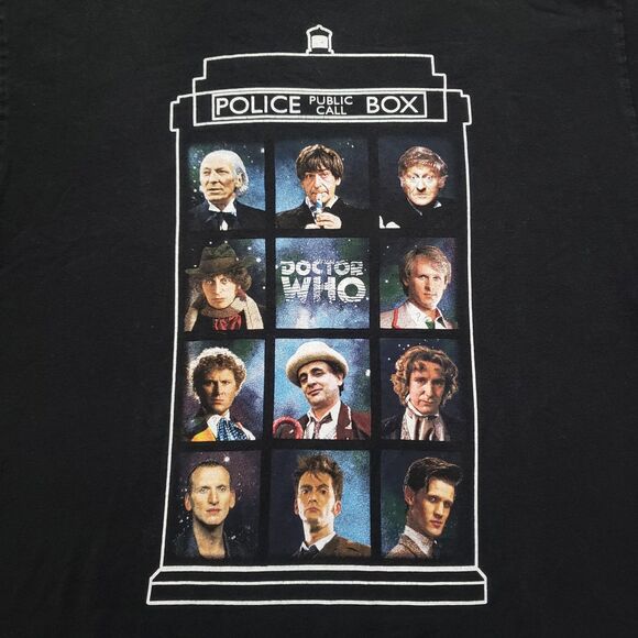 Doctor Who Police Public Call Box Size Large Mens Black Ripple Junction T-Shirt - Picture 2 of 5